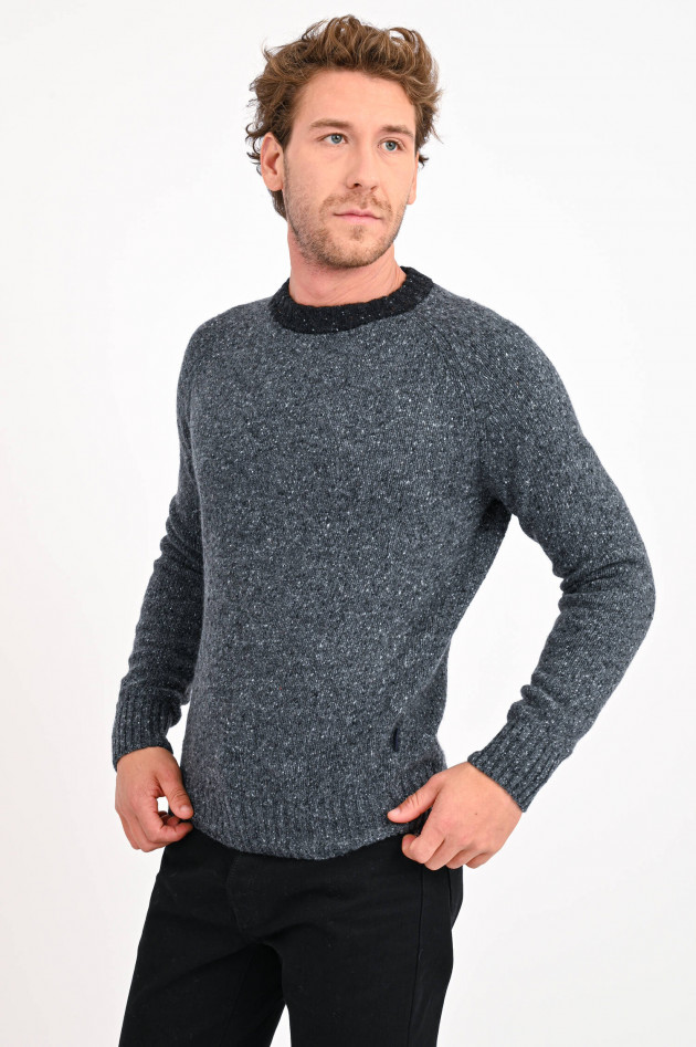 Scalpers Melierter Strickpullover in Dunkelgrau