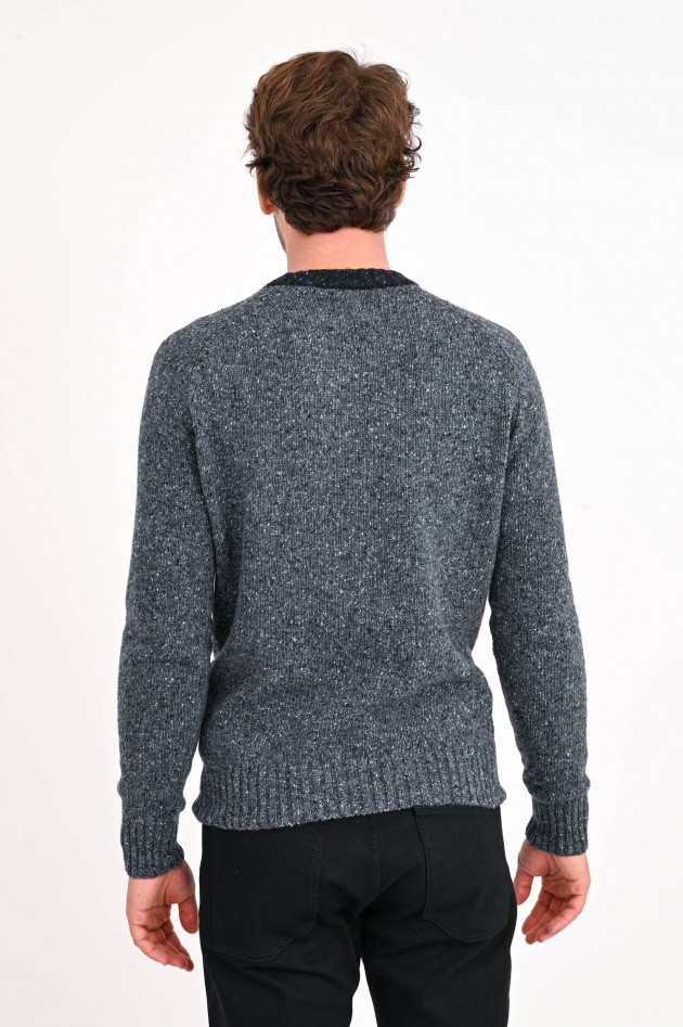 Scalpers Melierter Strickpullover in Dunkelgrau