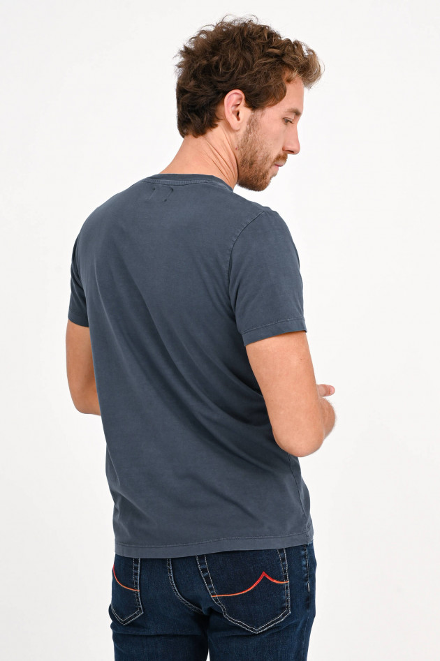 Scalpers Basic Shirt mit Stitching in Navy