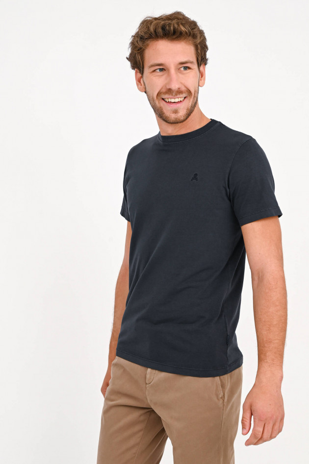 Scalpers Basic Shirt mit Stitching in Washed Black