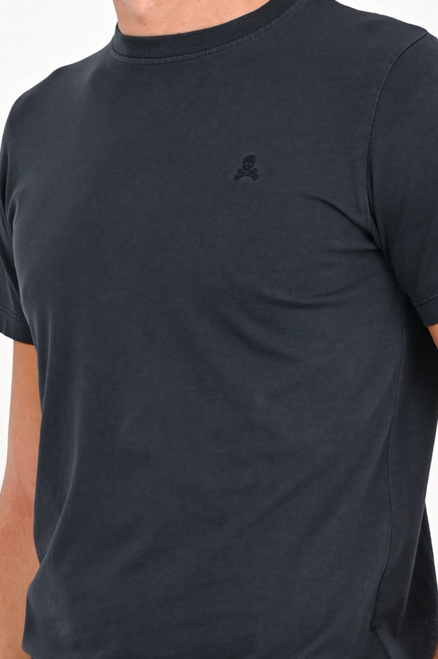 Scalpers Basic Shirt mit Stitching in Washed Black