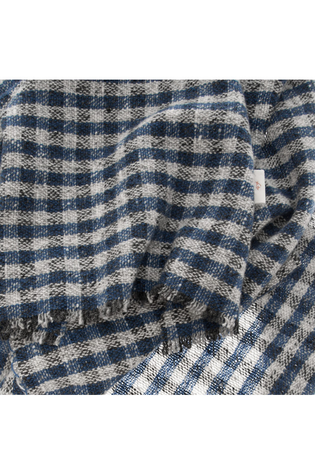 andrea's 1947 Schal gemustert in Blau/Grau