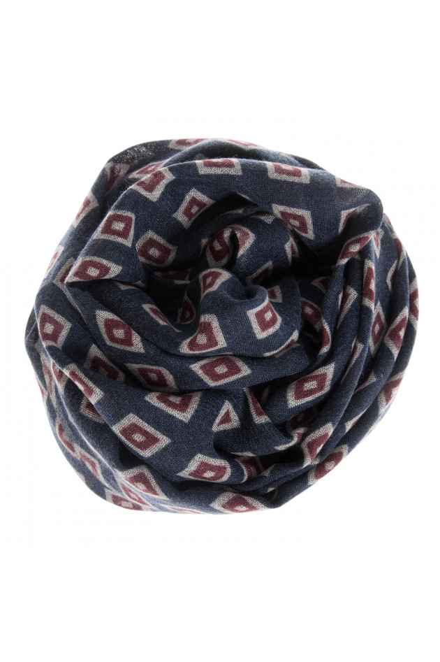 andrea's 1947 Schal gemustert in Blau/Rot