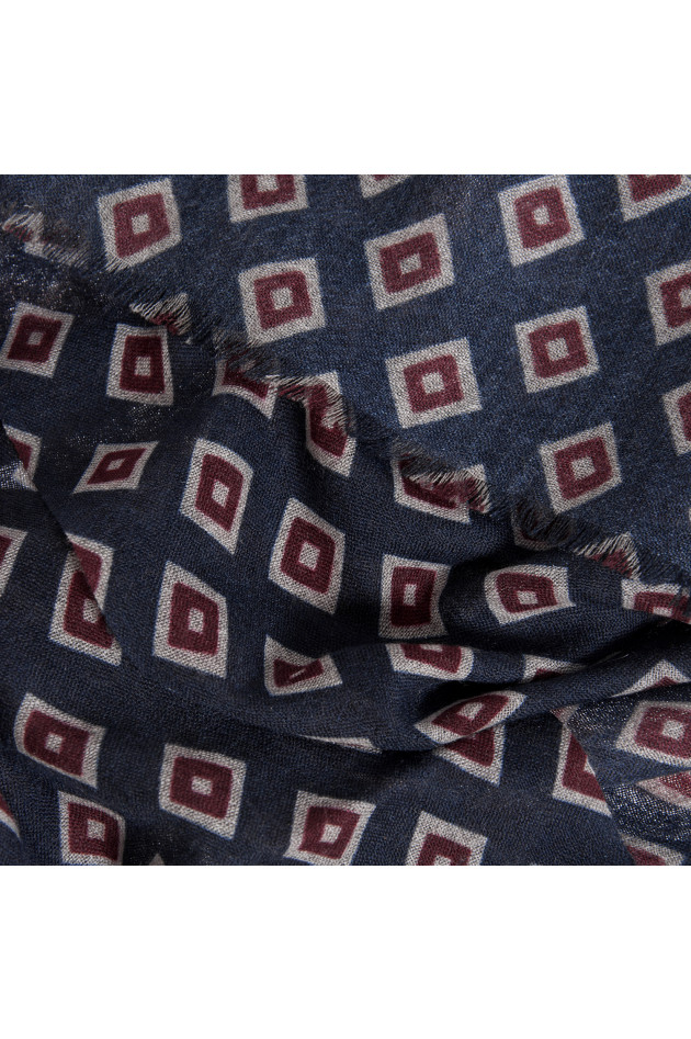 andrea's 1947 Schal gemustert in Blau/Rot