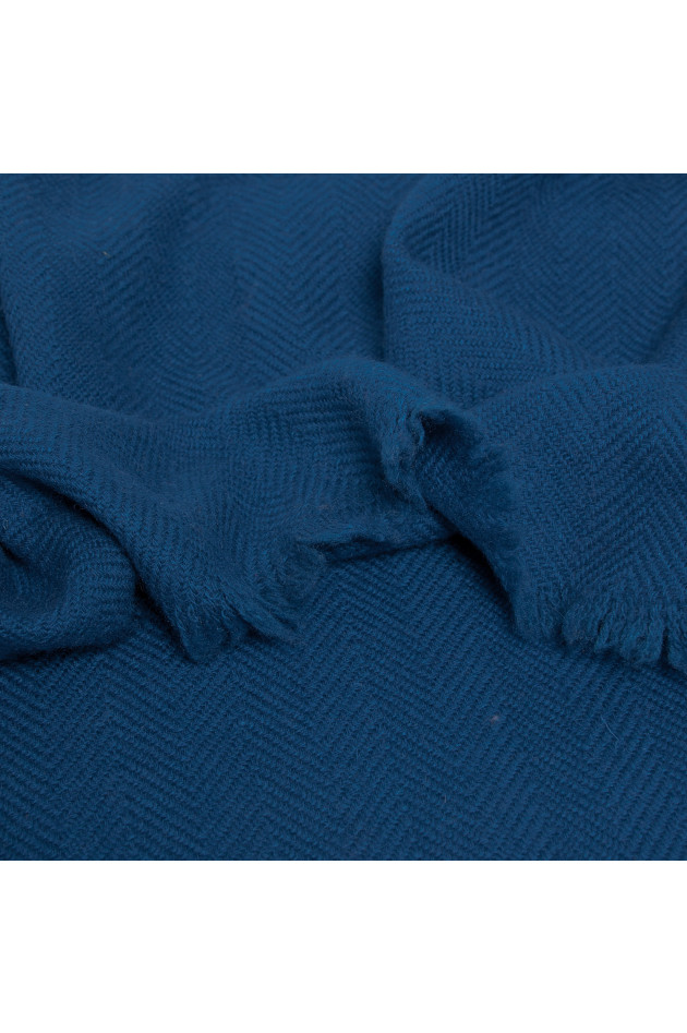 Pelo Schal in Blau gemustert