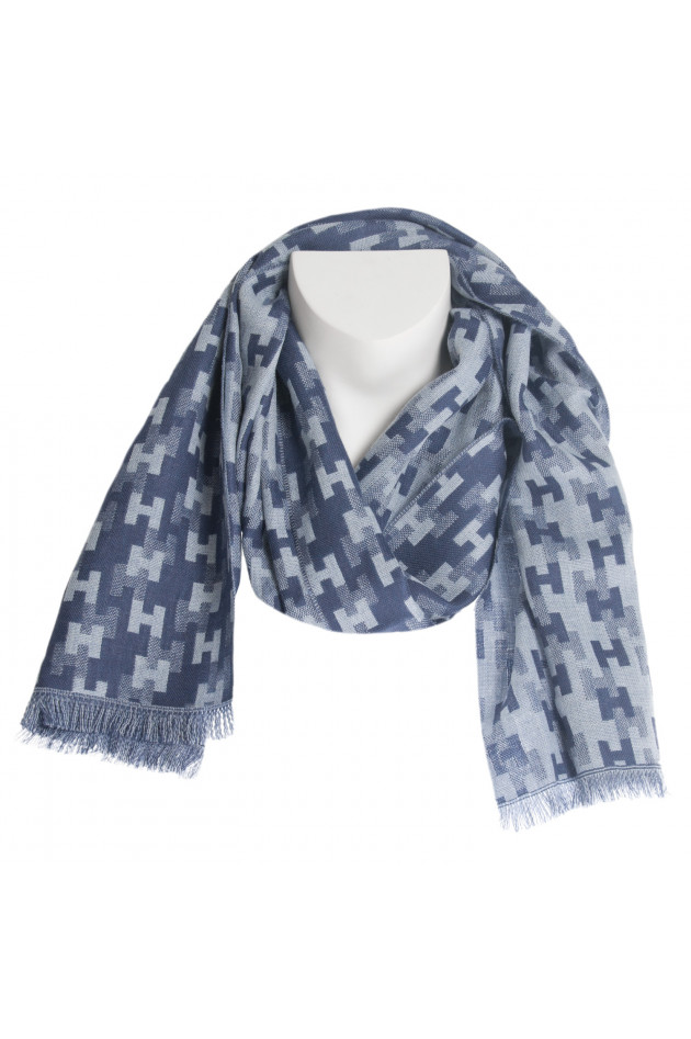 Hackett London Schal in Blau gemustert