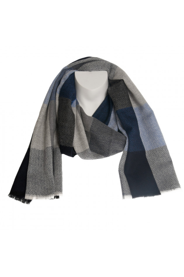 Pelo Schal in Blau gemustert
