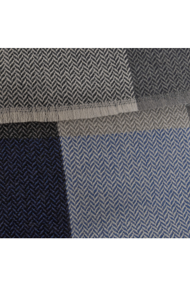 Pelo Schal in Blau gemustert