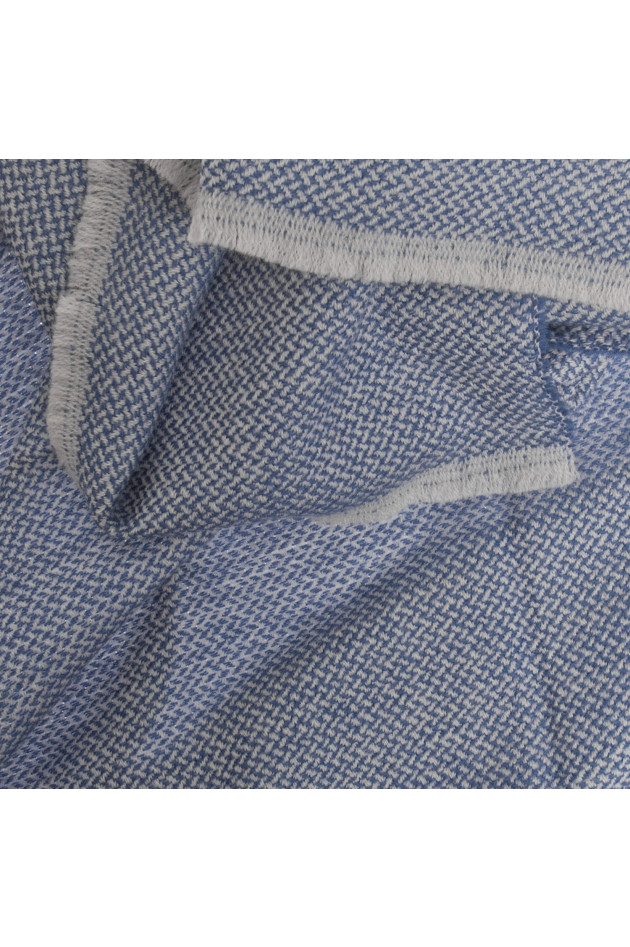 Pelo Schal in Blau gemustert