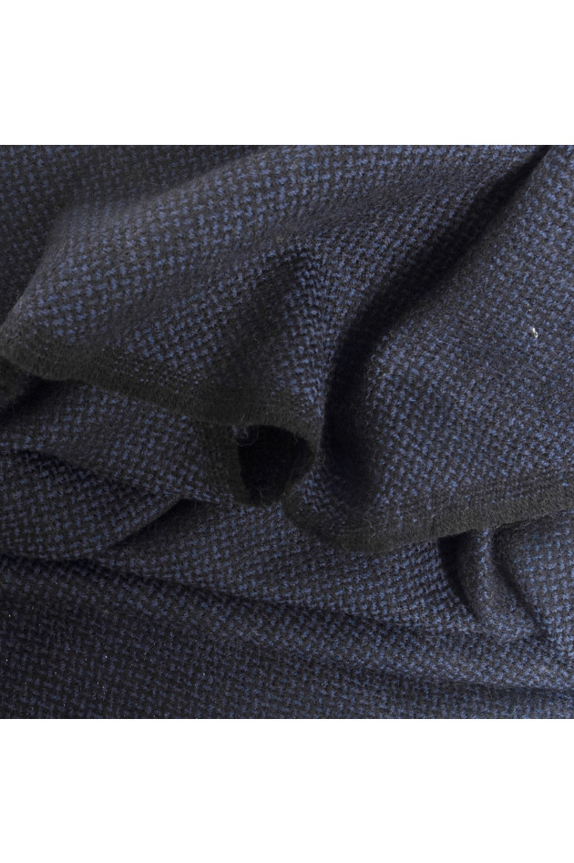 Pelo Schal in Blau gemustert