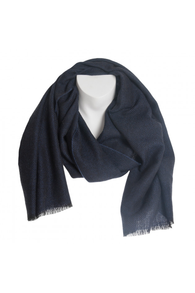 Pelo Schal in Blau gemustert