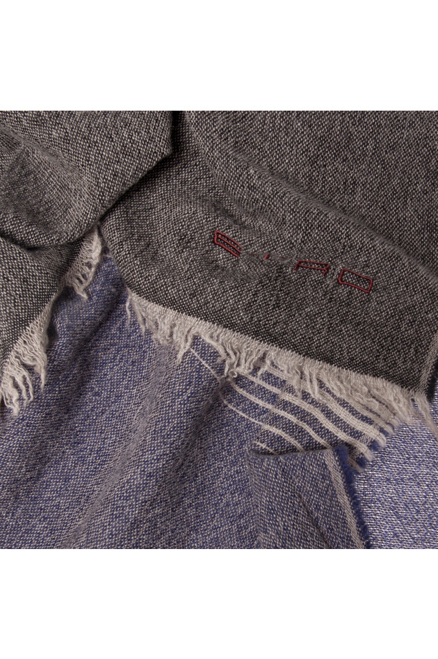 Etro Schal in Grau/Bordeaux gemustert