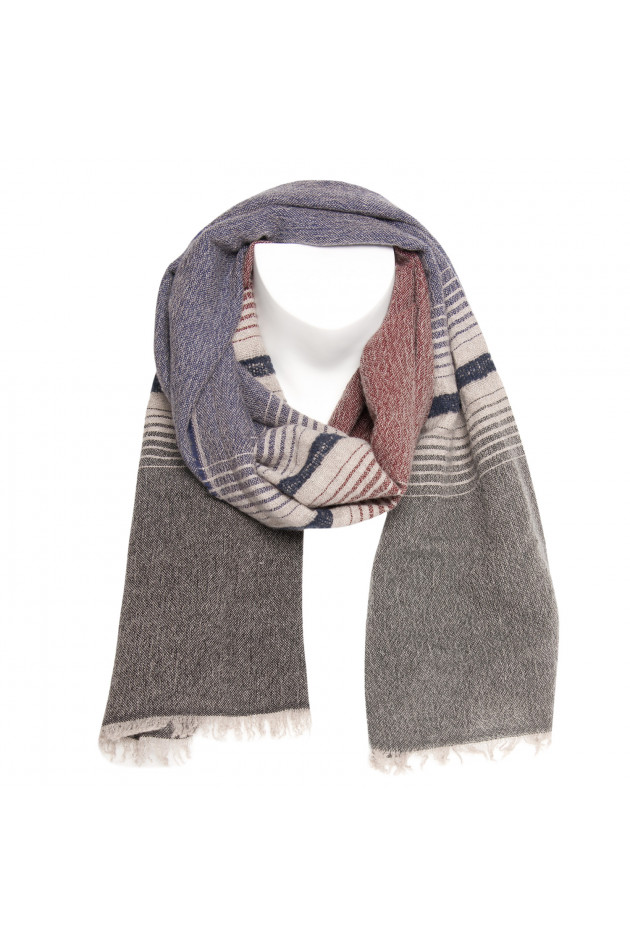 Etro Schal in Grau/Bordeaux gemustert