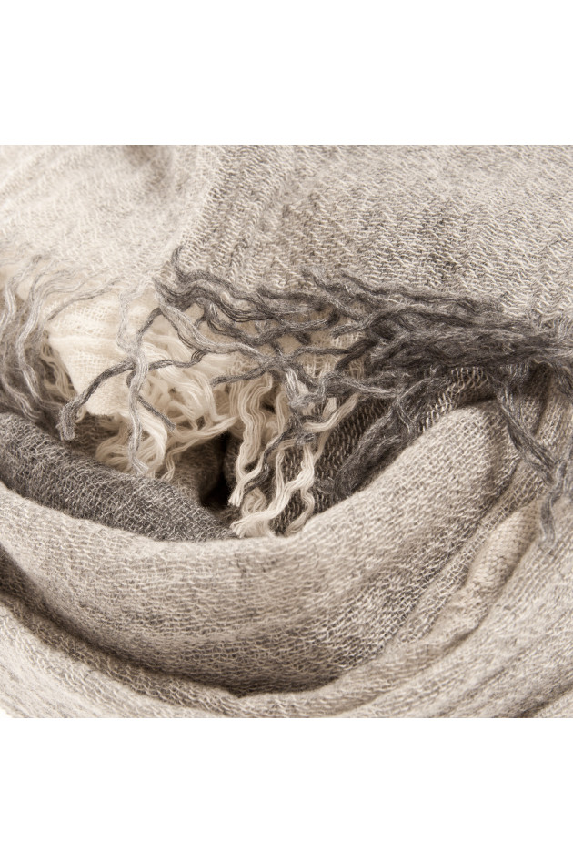 Pelo Schal in Grau/Naturweiß