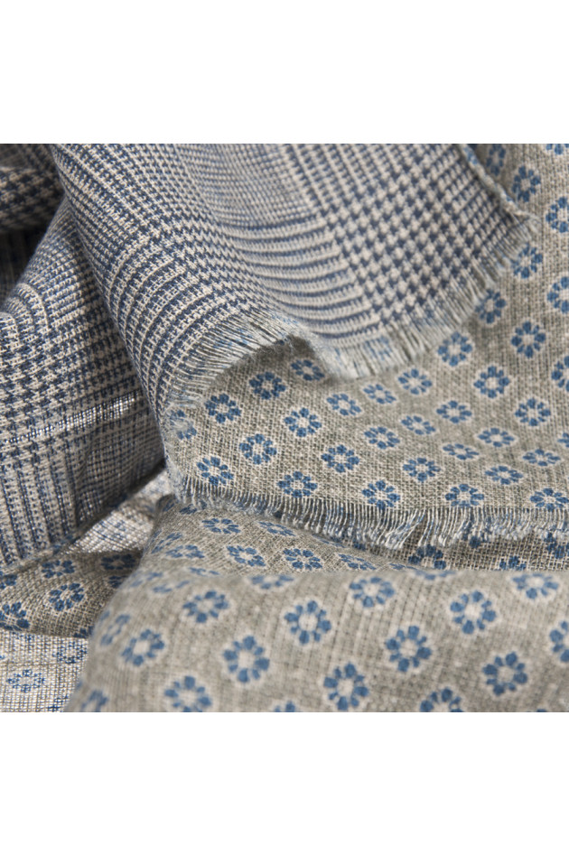 Stefano Rosi Schal in Grün/Blau mit kleinen Blumen