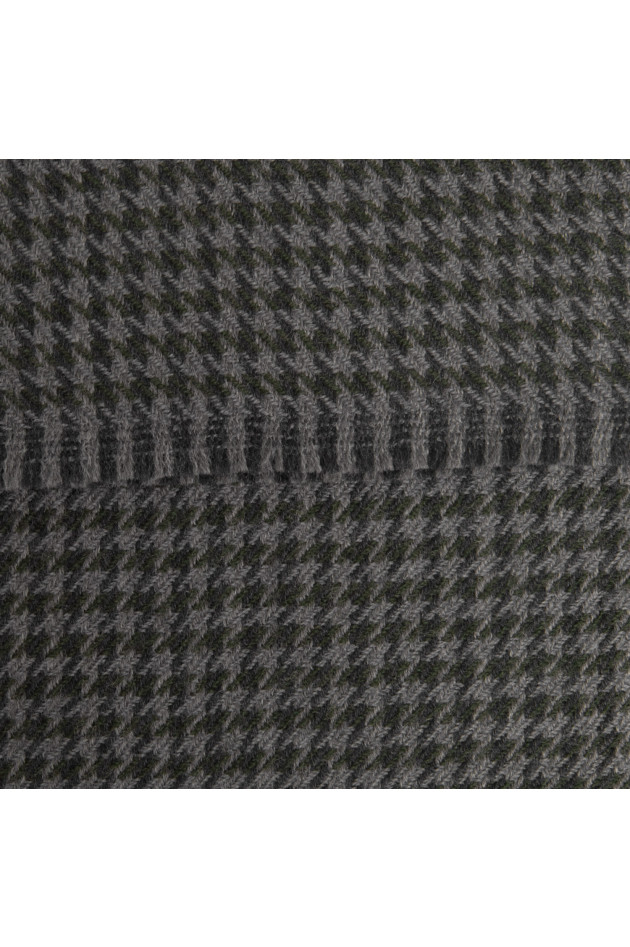 Pelo Schal in Grün/Grau gemustert
