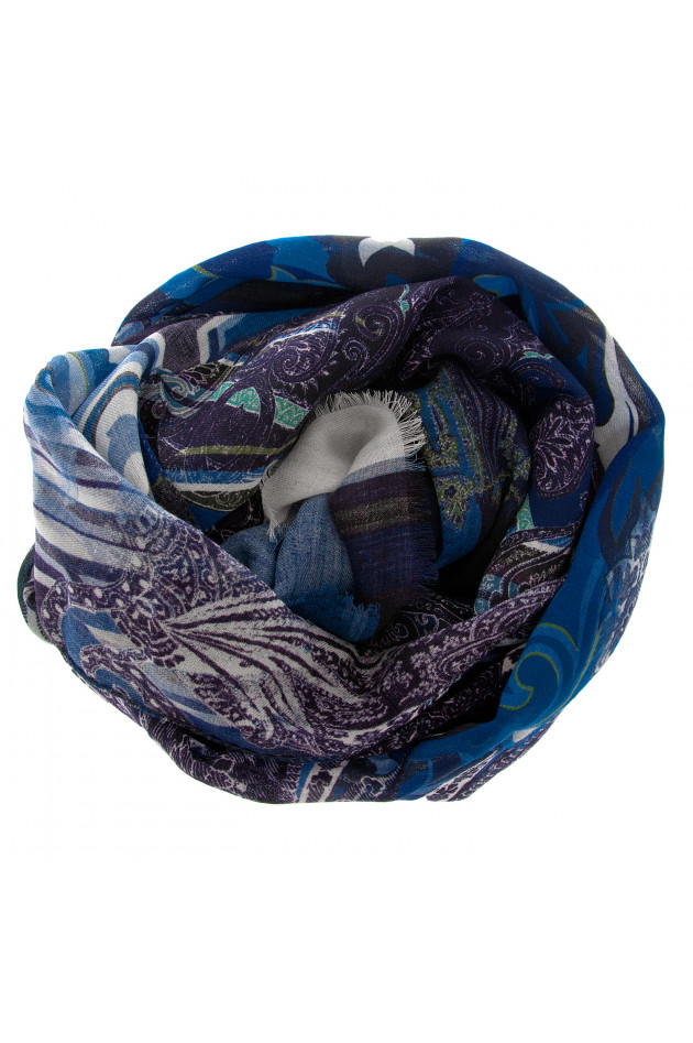 Etro Schal in Navy gemustert