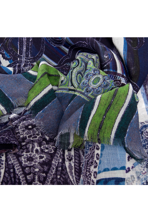 Etro Schal in Navy gemustert