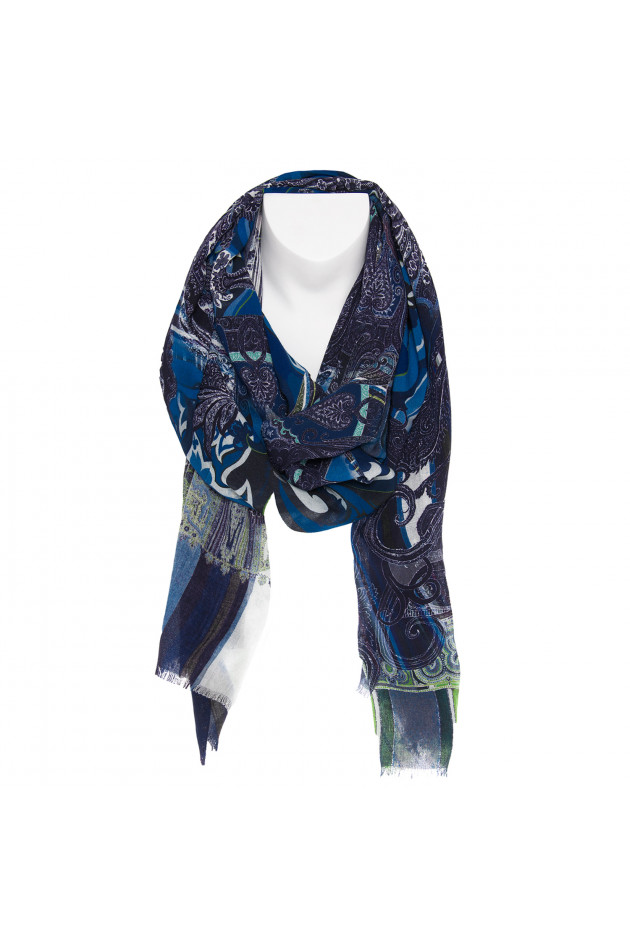 Etro Schal in Navy gemustert