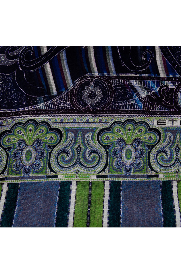 Etro Schal in Navy gemustert