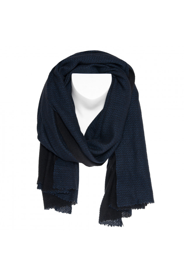 Faliero Sarti Schal in Navy gemustert