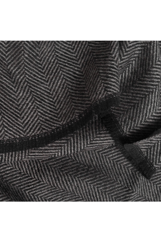 Pelo Schal in Schwarz/Antra gemustert