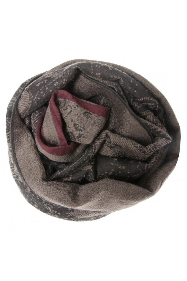 Etro Schal in Schwarz/Braun gemustert
