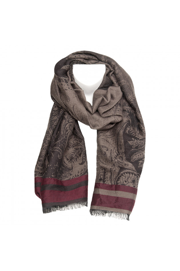 Etro Schal in Schwarz/Braun gemustert