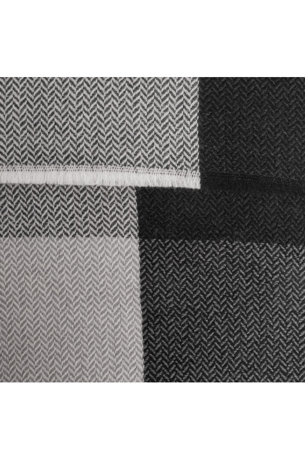 Pelo Schal in Schwarz/Grau gemustert