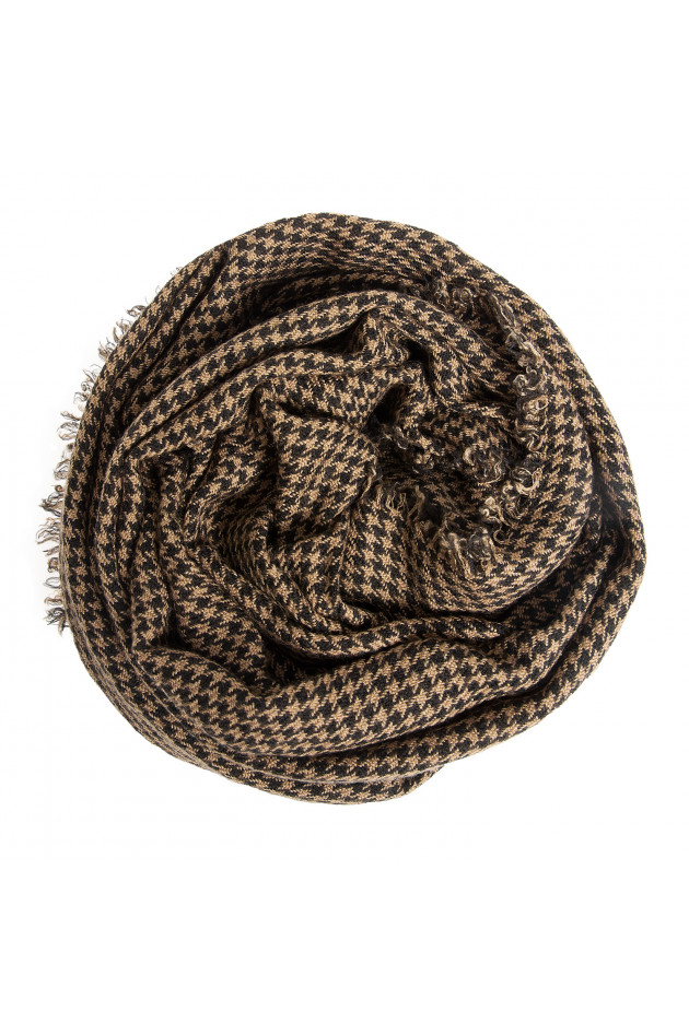 Faliero Sarti Schal ZARINA in Schwarz/Camel gemustert