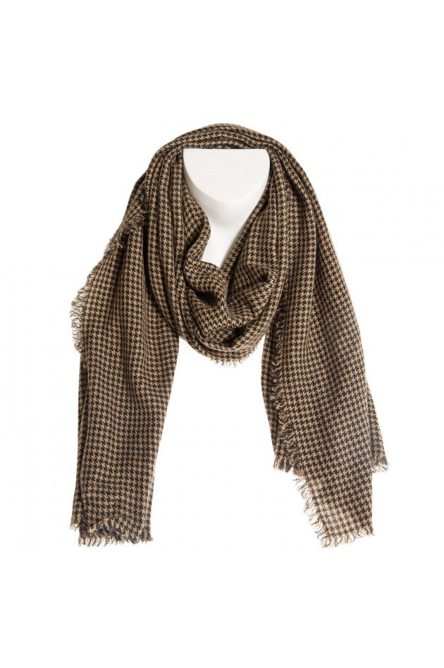 Faliero Sarti Schal ZARINA in Schwarz/Camel gemustert