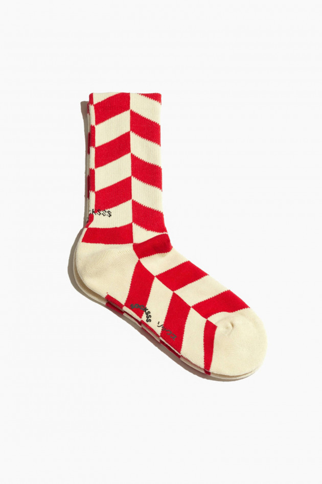 Socksss Socken DRIVE THRU in Rot/Creme