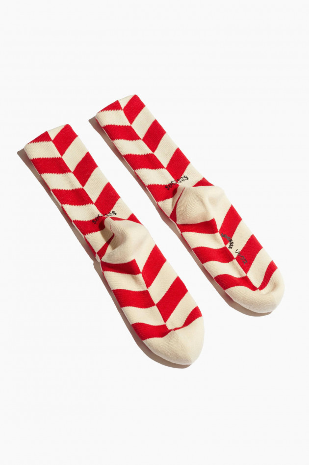 Socksss Socken DRIVE THRU in Rot/Creme