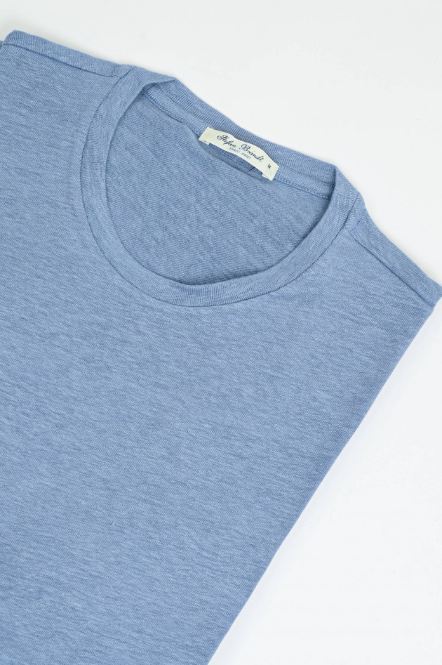 Stefan Brandt T-Shirt aus Leinen-Mix in Light Blue