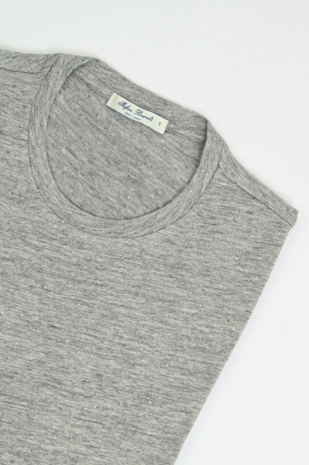 Stefan Brandt T-Shirt aus Leinen-Mix in Hellgrau