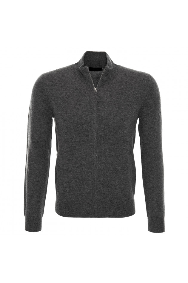 Witty Knitters Strickjacke in Dunkelgrau meliert