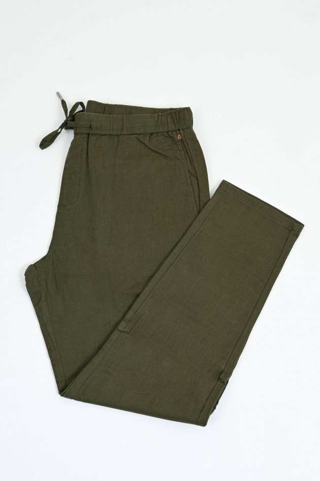 Sun68  Hose aus Leinen-Baumwoll-Mix in Khaki