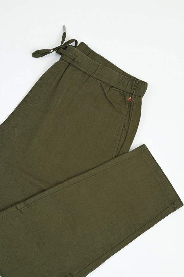 Sun68  Hose aus Leinen-Baumwoll-Mix in Khaki