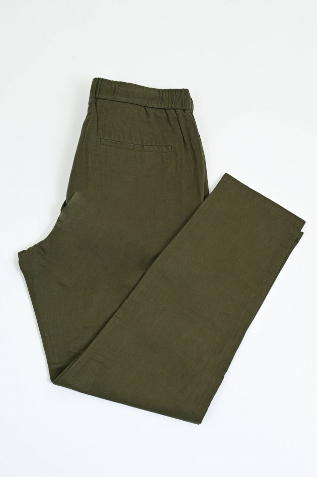 Sun68  Hose aus Leinen-Baumwoll-Mix in Khaki
