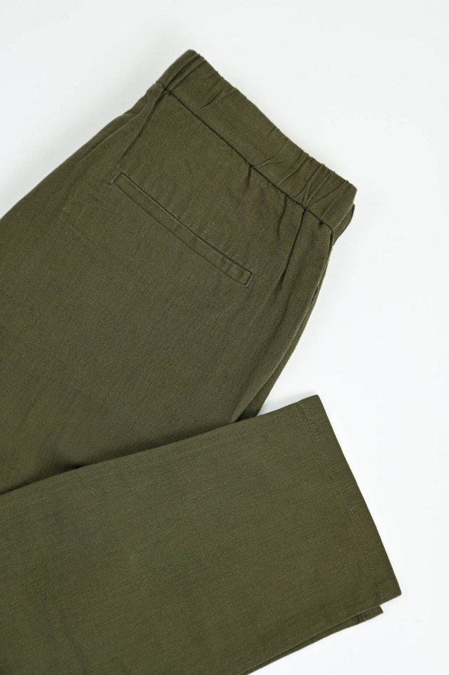 Sun68  Hose aus Leinen-Baumwoll-Mix in Khaki