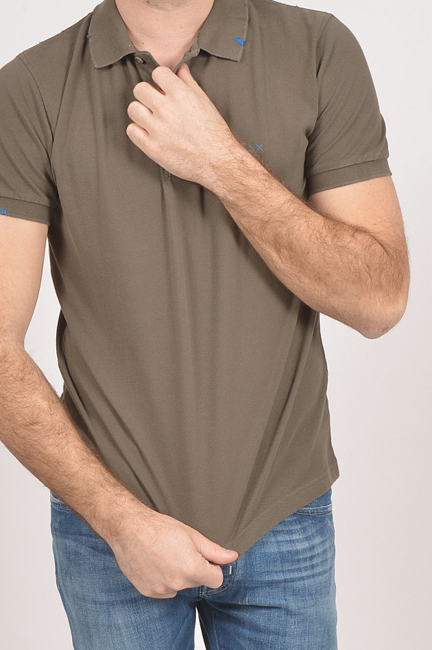 Sun68  Poloshirt im Vintage - Look in Oliv