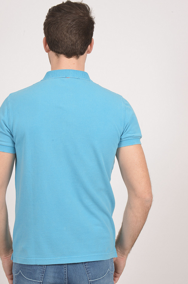 Sun68  Poloshirt im Vintage - Look in Türkis