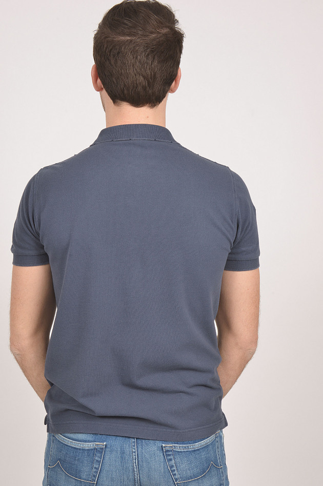 Sun68  Poloshirt im Vintage - Look in Navy