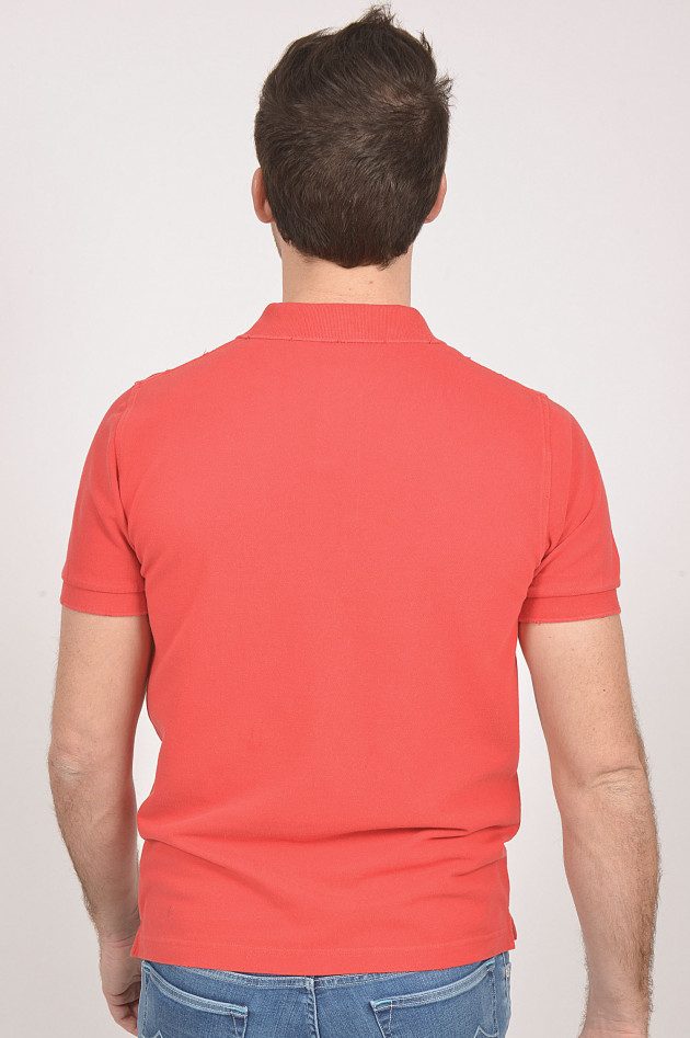 Sun68  Poloshirt im Vintage - Look in Rot