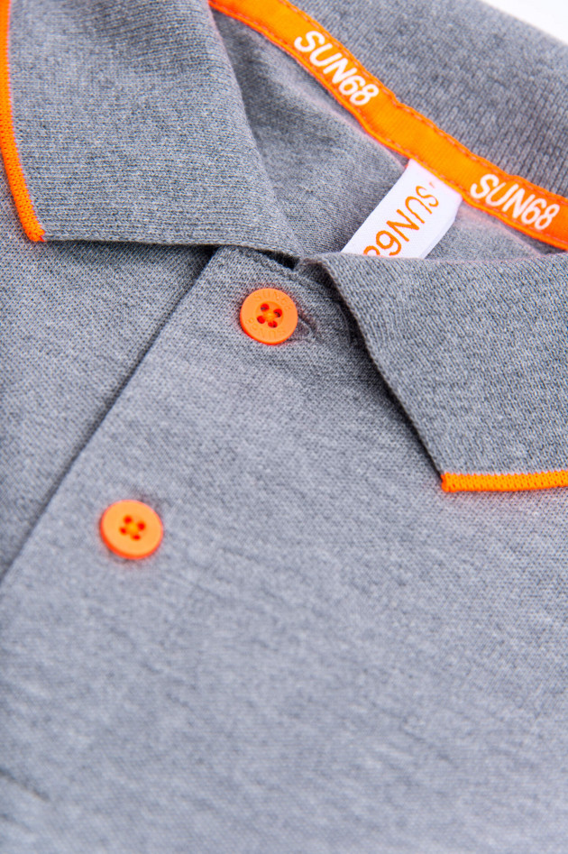 Sun68  Modernes Polo in Grau/Orange meliert