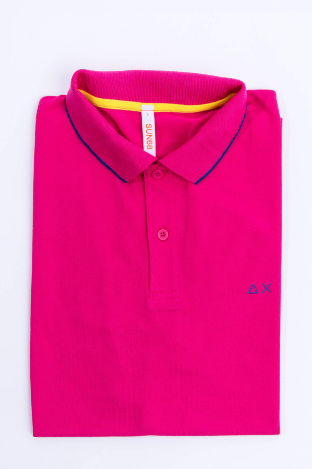 Sun68  Polo mit zarten Streifen in Pink
