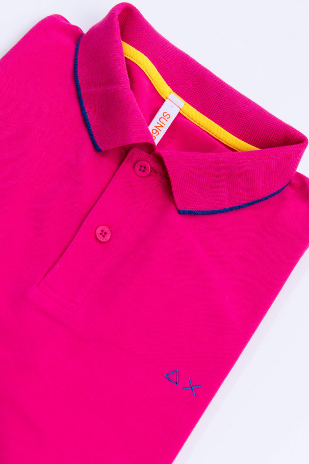 Sun68  Polo mit zarten Streifen in Pink