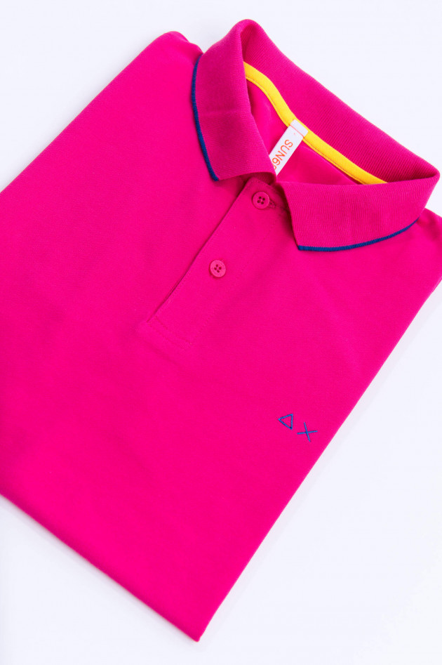 Sun68  Polo mit zarten Streifen in Pink