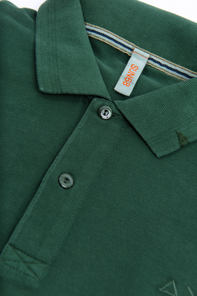 Sun68  Kurzarm Poloshirt in Tanne