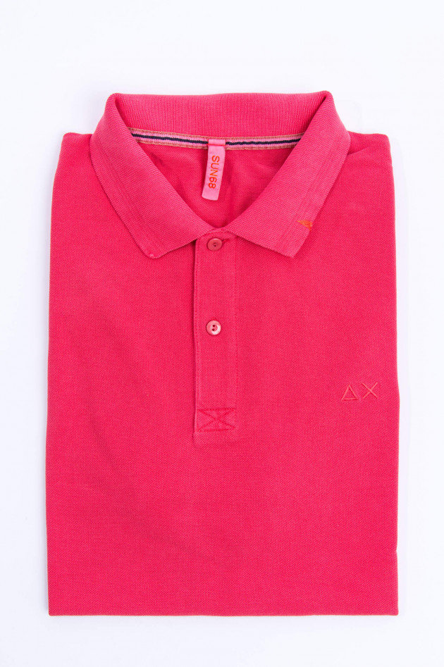 Sun68  Kurzarm Poloshirt in Korall